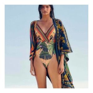 Farm Rio | Toucan Scarf One Piece Bathing Suit | M | NWT